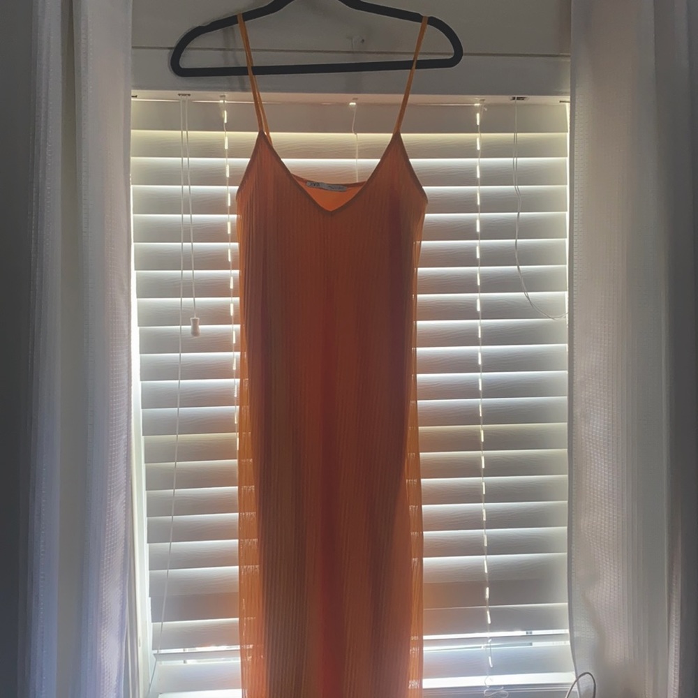 Zara yellow chiffon dress